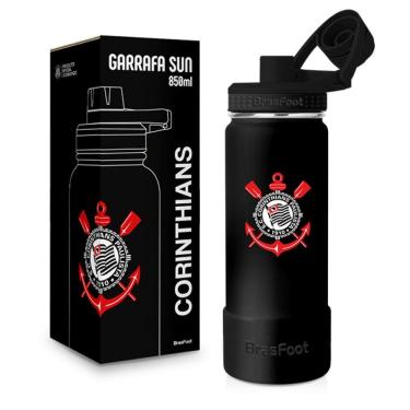 Imagem de Garrafa Térmica Sun Base Silicone - Corinthians - 850ml - Brasfoot