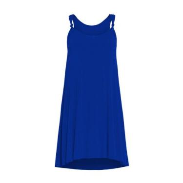 Imagem de Vestido Feminino Regata com Detalhe em Nó Tribo Livre, Azul royal, M
