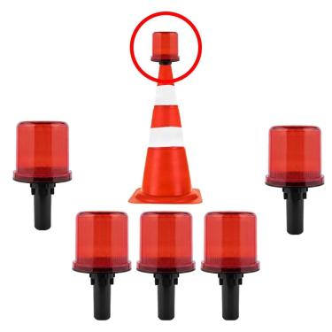 Imagem de Sinalizador Viario Solar Kit 5 Uni Estrada Rodovia Cone Emergencia Rua Alerta Obra