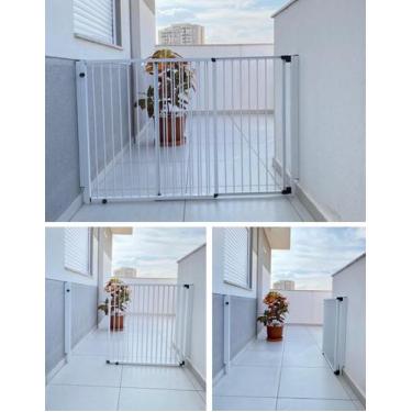 Imagem de Portão de Segurança para Criança e Pet em Alumínio Regulável 70 a 125c