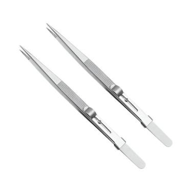 Imagem de Pinça De Joalheria Em Aço Inoxidável Multiuso Para Reparo E Fixação De