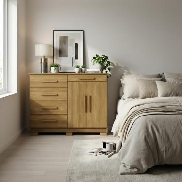 Imagem de Cômoda Sapateira 2 Portas 5 Gavetas Nature Brisa