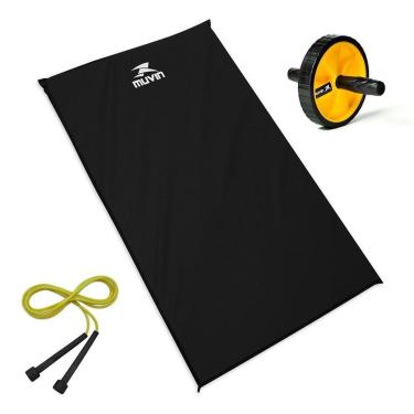Imagem de Kit Colchonete D18 + Corda de Pular + Roda de Exercícios-Unissex