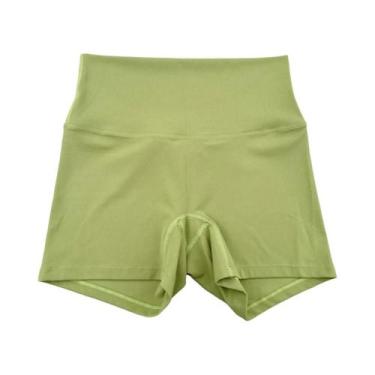 Imagem de Shorts de Yoga Fitness Cintura Alta - Cor Sólida - Leggings para Trein