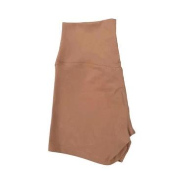 Imagem de Shorts de Yoga Fitness para Mulheres - Cintura Alta, Cor Sólida, Model