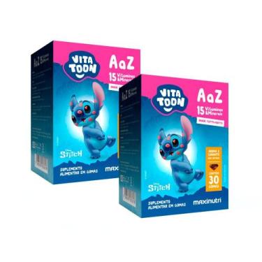 Imagem de Kit 2 Vitatoon Stitch Polivitaminico AaZ Sabor Tutti-Frutti 30 Gomas -