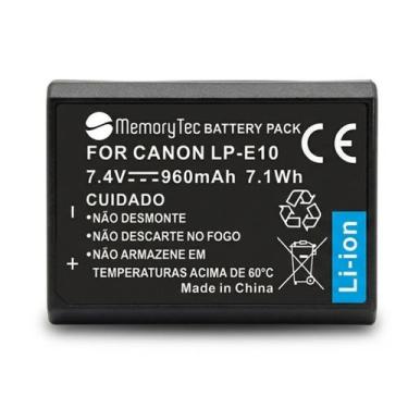 Imagem de Bateria LP-E10 MemoryTec Carregador LP-E10 MemoryTec Compatível com Ca