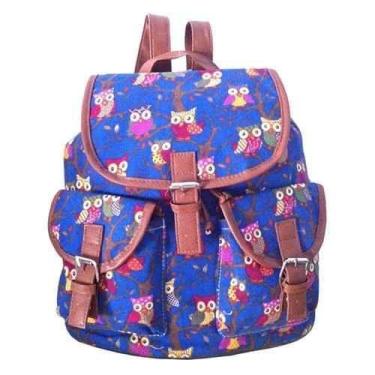 Imagem de Mochila Feminina Corujas Vintage Canvas Escolar