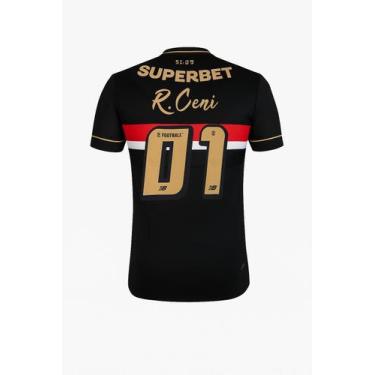 Imagem de Camisa São Paulo FC Preta 2026 Personalizada R.Ceni 01, Preto, GG, Pol