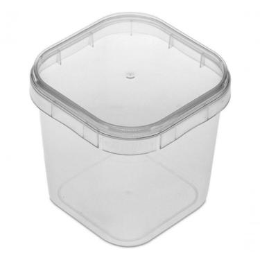 Imagem de Kit Pote Plástico Potes Quadrados Bolo no Pote 220ML com Tampa de Pressão e Lacre Inviolável Transparente Higipack
