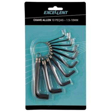 Imagem de Jogo De Chaves Allen 1,5-10mm 10 Peças - 3ln - Excellent Jogo De Chaves Allen 1,5-10mm...