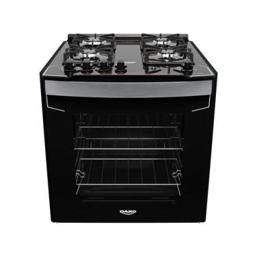 Imagem de Fogão de Embutir 4 Bocas Dako Diplomata com Mesa de Vidro, Preto, Bivo