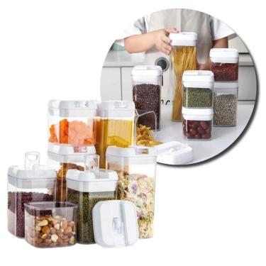 Imagem de Conjunto de Potes Herméticos em Acrílico para Armazenar Alimentos