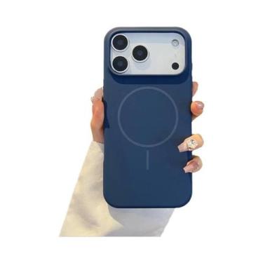 Imagem de Capa De Silicone Líquido Magnética De Luxo Para iPhone 17 pro Max Com 