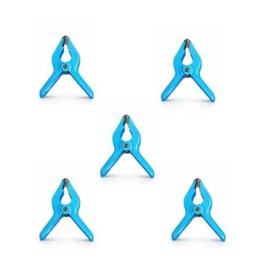 Imagem de Grampo Multiuso com Mola 100mm Azul Resistente Prático Ideal para Fixa