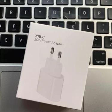 Imagem de Carregador UsbC 20W Turbo Compatível com iPhone11,12,13,14,15,ProMax _