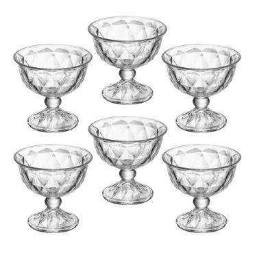 Imagem de Conjunto de Taças de Sobremesa em Cristal Diamond 180mL - Lyor , 6 Peç