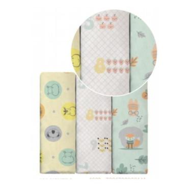 Imagem de Cueiro flanelado karinho estampado 80cm x 50cm contem 03 un