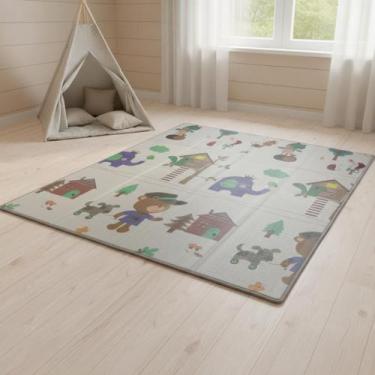 Imagem de Tapete Infantil Premium Dupla Face 1,80x1,60m - Antiderrapante, Dobráv