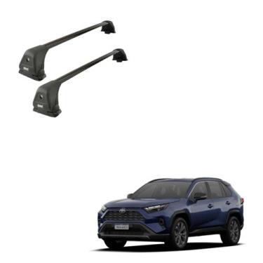 Imagem de Rack Bagageiro de Teto Kiussi Emilia RAV4 2019 em alumínio Antifurto c