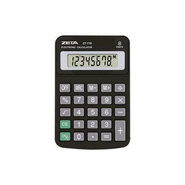 Imagem de Calculadora de Mesa Zeta ZT718 8 Dígitos Preta