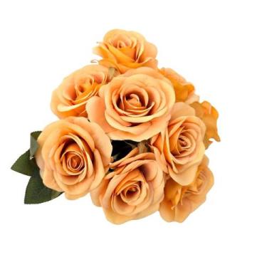 Imagem de BUQUE ROSAS ARTIFICIAIS - 9 FLORES Laranja Claro - HJ0021 - Villagio d