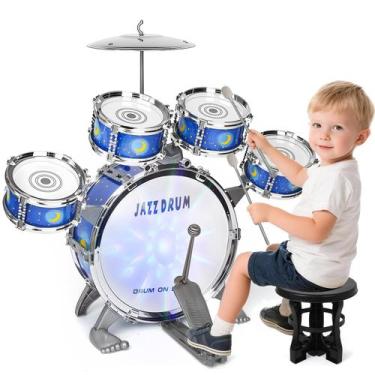 Imagem de Bateria Infantil MusicForset com Banquinho para Crianças de 2 a 5 Anos