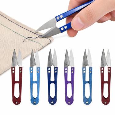 Imagem de Kit 6 Tesourinhas de Arremate Metal 10,5cm Corte Linha Fio Costura Cro