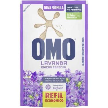 Imagem de Lava Roupa Omo Sabão Líquido Refil Lavagem Perfeita Lavanda 900Ml  Kit