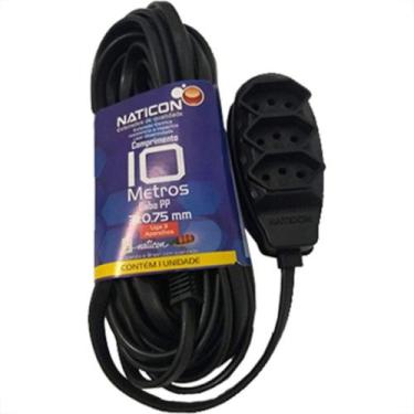 Imagem de Extensao Naticon Pp 3Tom 2P+T 075X10M Preta 10A 012