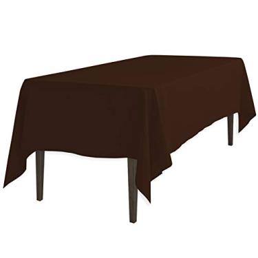 Imagem de LinenTablecloth Toalha de mesa retangular de poliéster 152 x 300 cm Chocolate