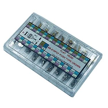 Imagem de 54 peças, botão cronógrafo acionador no relógio empurrador cabeça chata tipo coroa conjunto acessórios de reparo de substituição ouro e prata