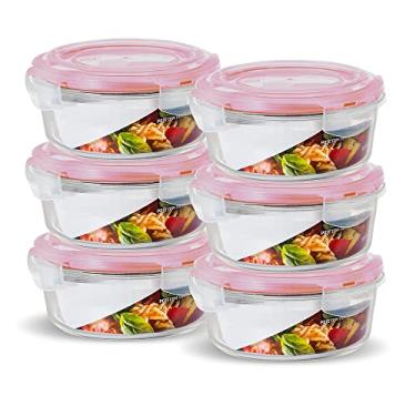 Imagem de Conjunto 6 Potes Vidro Hermético Marmita Redondo 950 Ml