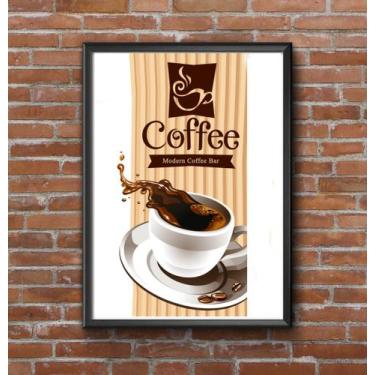 Imagem de Quadro Coffee Tamanho A3 Com Moldura E Acetato (Estilo Vintage Retrô)