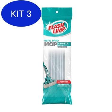 Imagem de Kit 3 Refil Do Mop Limpeza Geral Plus - Flash Limp