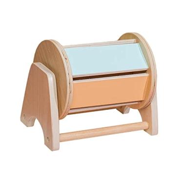 Imagem de harayaa Tambor Montessori Rolling Drum de Madeira para Bebês com Sino para Bebês, de Desenvolvimento Sensorial