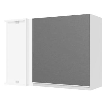 Imagem de Armário Aéreo de Canto 100% MDF 1 Porta Branco/Preto Acordes Madesa