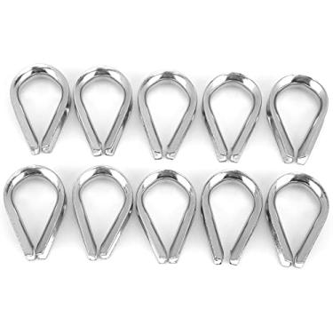 Imagem de Vbestlife 10 peças 8 mm braçadeira de corda de arame de aço inoxidável anel de proteção clipe de dedais para içar corda de arame