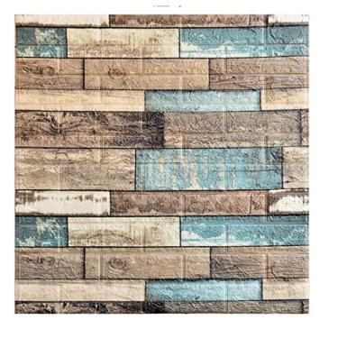Imagem de Painéis de parede 3D, papel de parede 3D para impressão de tijolos Wallpape Bastão e descasque, painel de tijolos falsos de espuma à prova d'água autoadesivos para quarto, banheiro, cozinha, lareira 0,8 m x 0,7 m, 20 peças