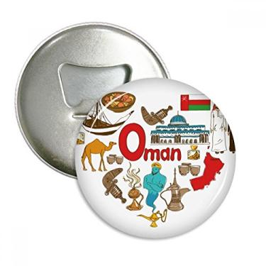 Imagem de Omã Love Heart Landscap bandeira nacional abridor de garrafas ímã de geladeira emblema multifuncional