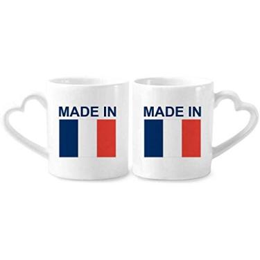 Imagem de Feito na França Country Love Conjunto de canecas de porcelana de cerâmica para amantes de coração