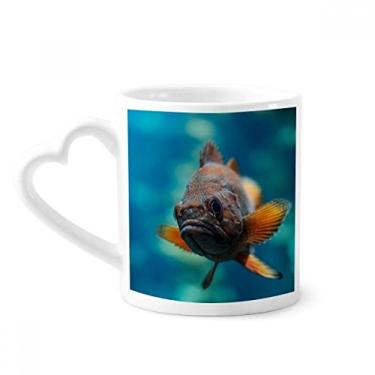 Imagem de Caneca de organismo marinho de peixe tropical pequeno caneca de café cerâmica copo de coração de vidro