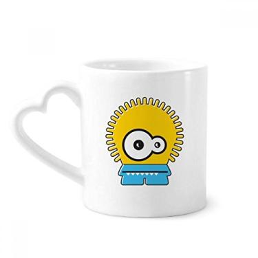 Imagem de Caneca de alienígena universo e monstro amarelo alienígena café cerâmica copo de coração de vidro