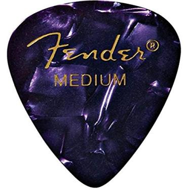Imagem de Fender Palhetas clássicas de celuloide em formato médio 351, pacote com 12, Moto roxo para guitarra elétrica, guitarra acústica, bandolim e baixo