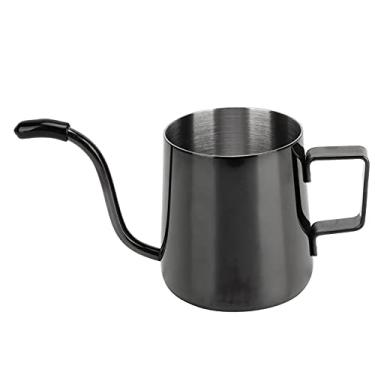 Imagem de Chaleira de café com 230 ml, mini chaleira de aço inoxidável com bico longo e estreito para casa (preto)
