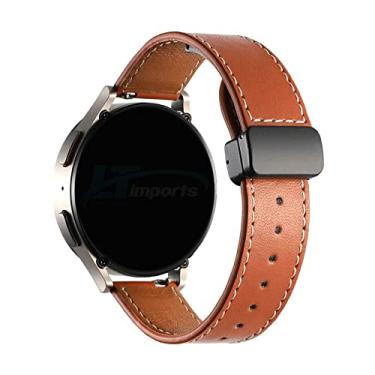 Imagem de Pulseira 20mm Couro Fecho Magnetico Preto compativel com Samsung Galaxy Watch 3 41mm - Galaxy Watch Active 40mm - Galaxy Watch Active 2 44mm - Galaxy Watch 42mm - Amazfit GTS 2 3 4 - Marca LTIMPORTS (Marrom)