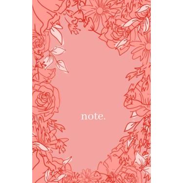 Imagem de Aesthetic colorful maximalist notebook for private or personal use - floral bouquet in milkshake pink (matte cover, lined, 144 pages, 5.5" x 8.5"): Perfect for study and work.