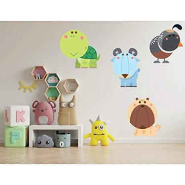 Imagem de kit 4 Adesivos De Parede Animais tamanho 35cm cada