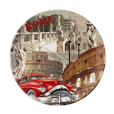 Imagem de Prato decorativo de porcelana com paisagem nacional da Itália Roma Prato de jantar