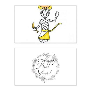 Imagem de Egito Múmia Horus Chapéu Macaco Ano Novo Festival Cartão Bless Mensagem Presente